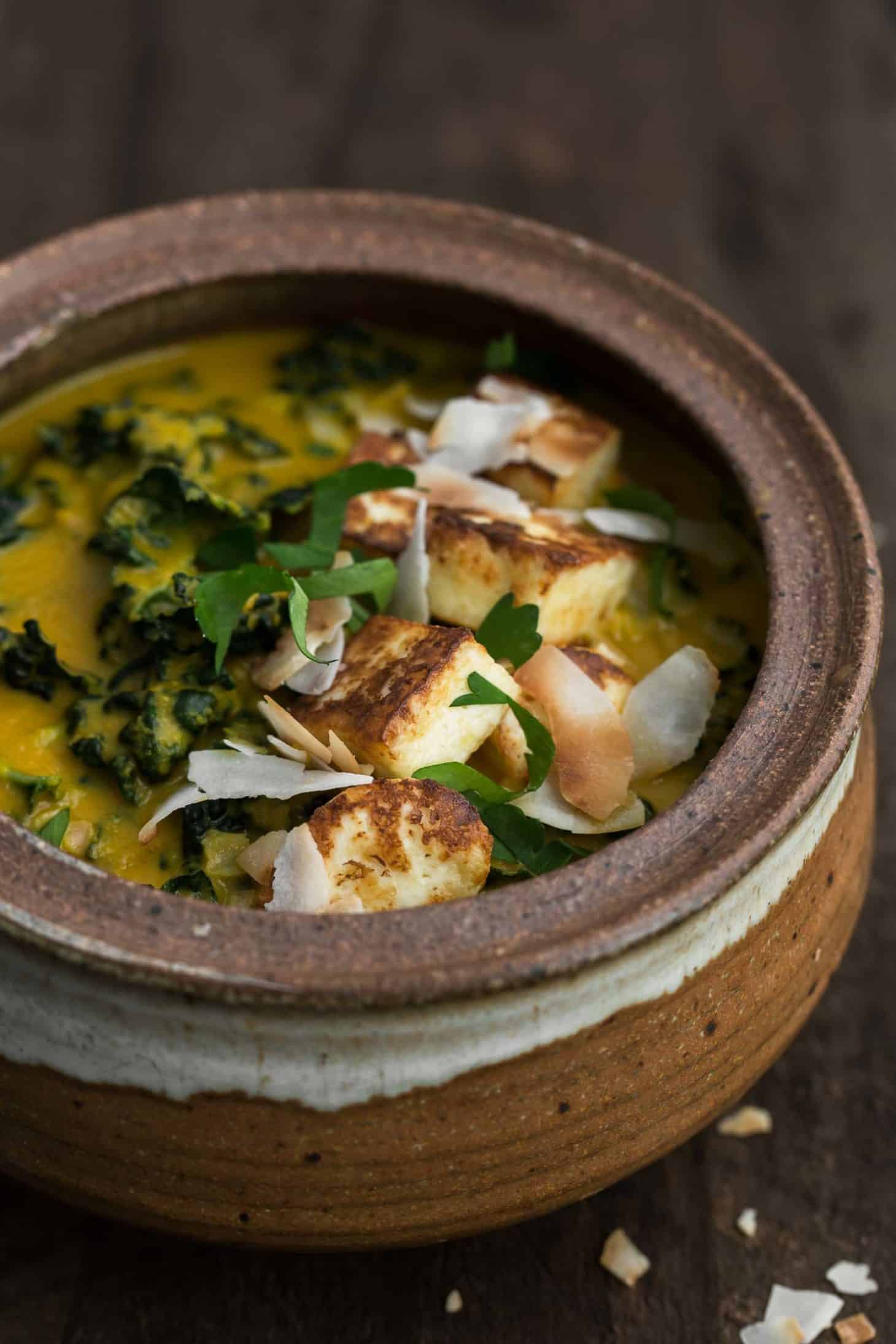 Carrot Curry with Kale and Paneer