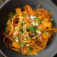 Carrot, Feta, & Pistachio Salad with Orange Blossom Toss | Kale & Caramel