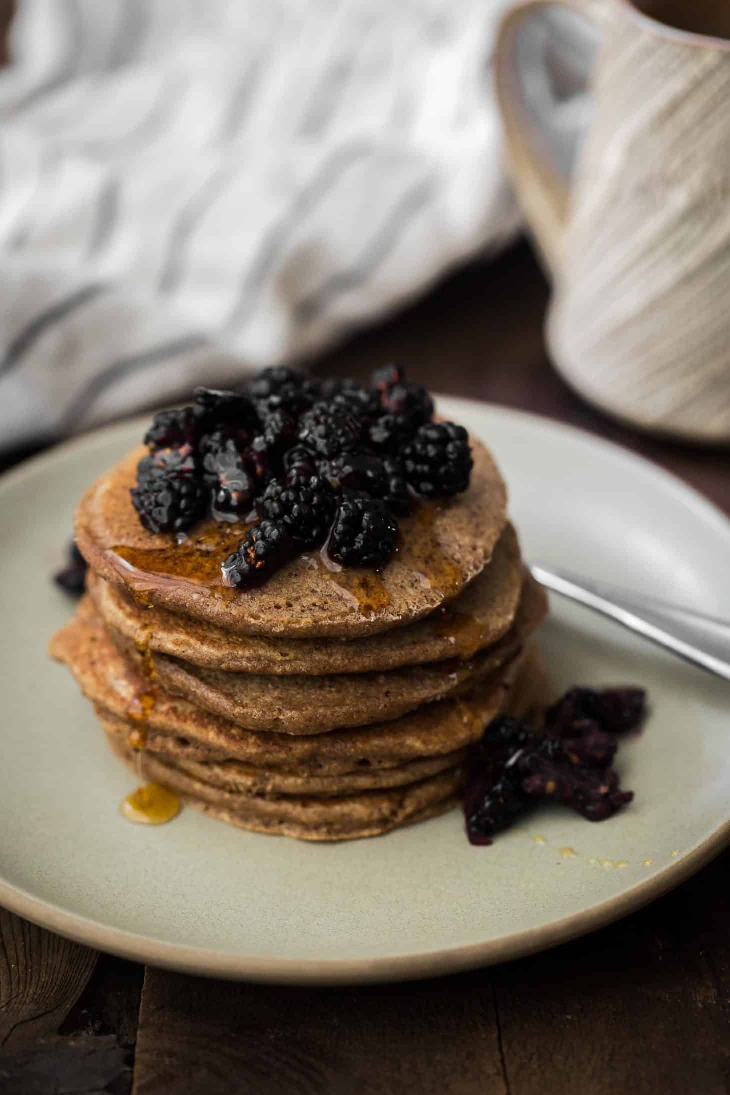 Oat Teff Pancakes with Fresh Berries | Naturally Ella
