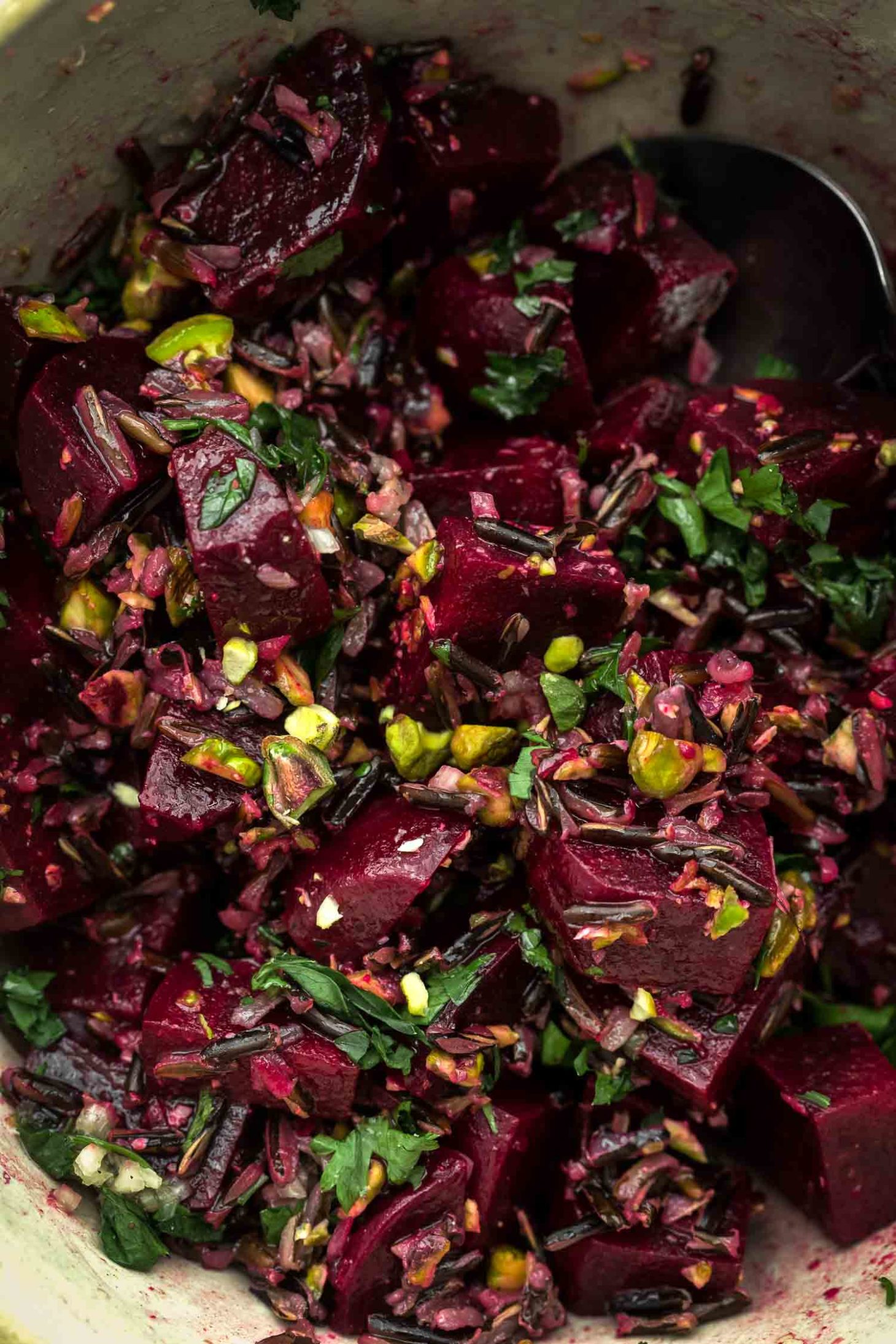 Beet Wild Rice Salad with Pistachios