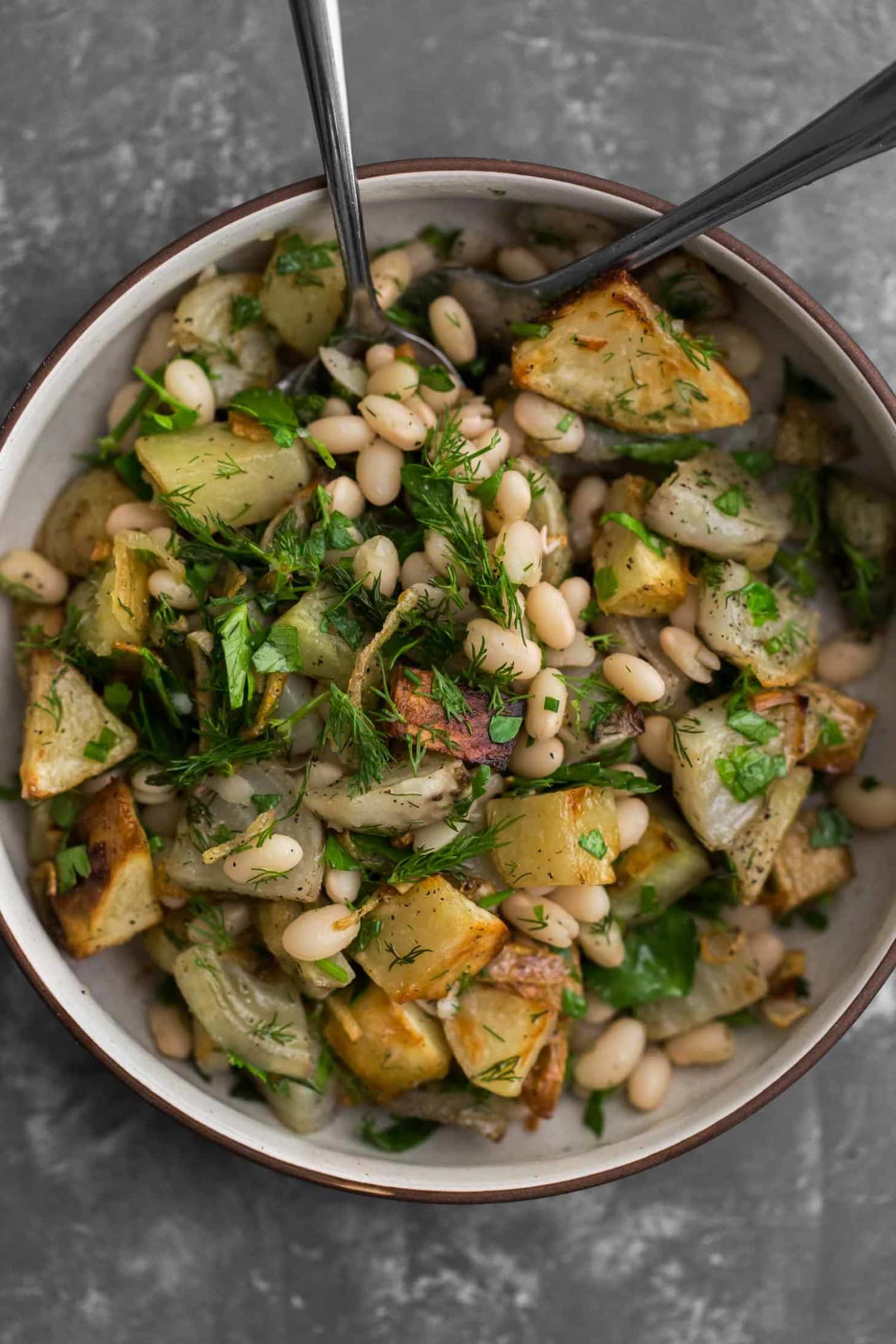 Potato Beet Salad with White Beans and Herbs | Naturally Ella