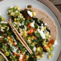 Black Bean Tacos with Sweet Corn-Avocado Salad | Naturally Ella