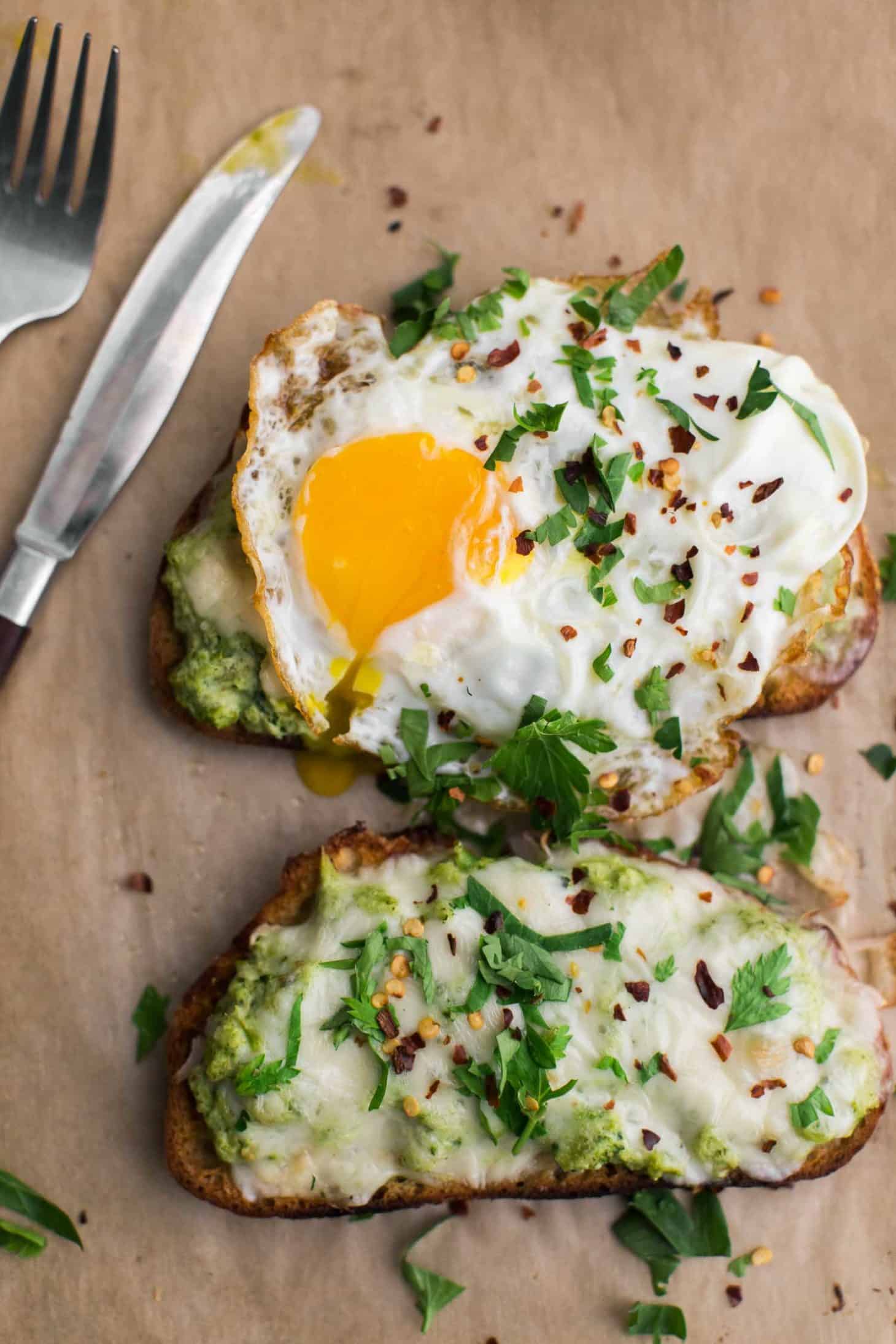 Broccoli Melt with Fried Eggs | Naturally Ella