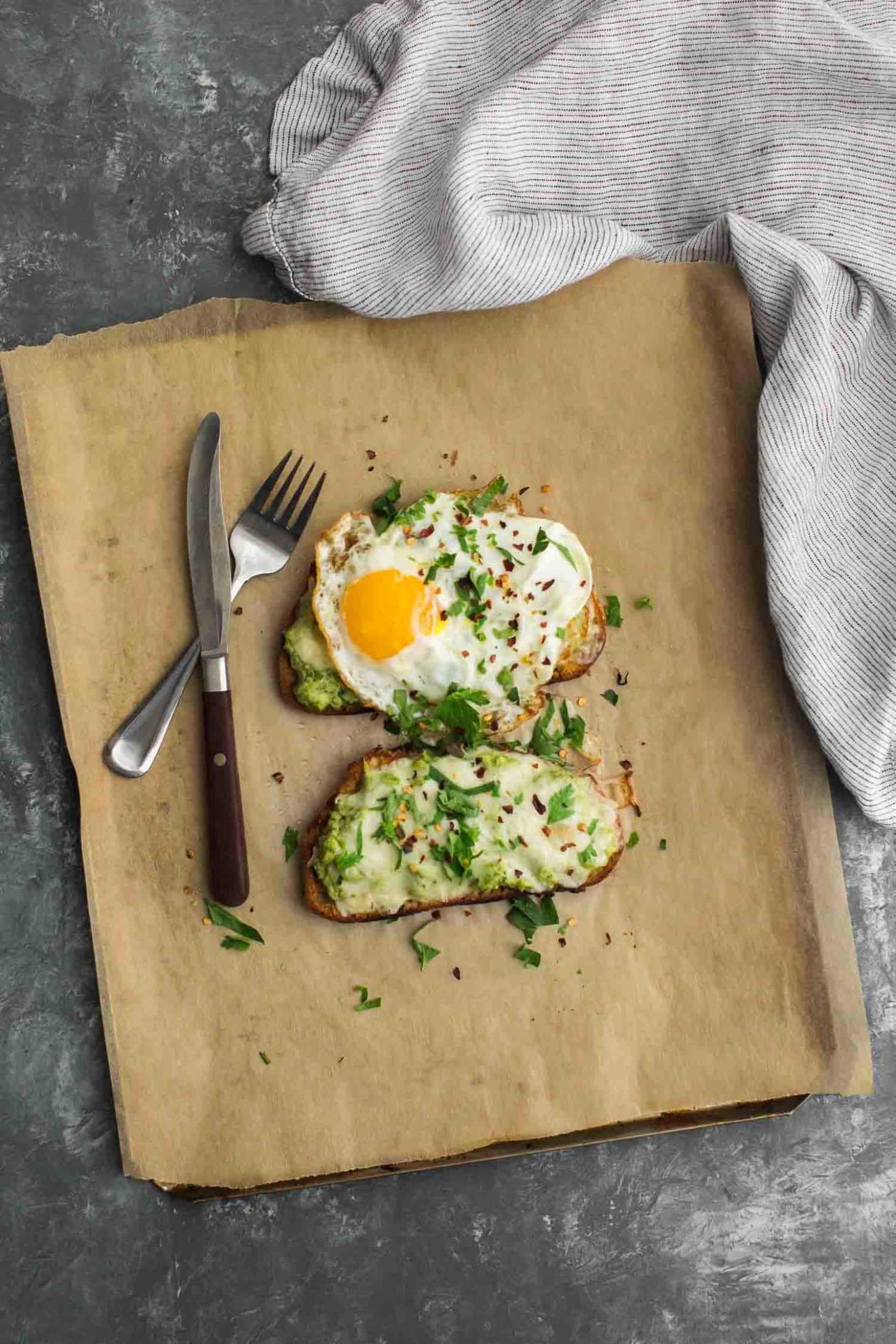 Cheesy Broccoli Melt with Fried Eggs | Naturally Ella