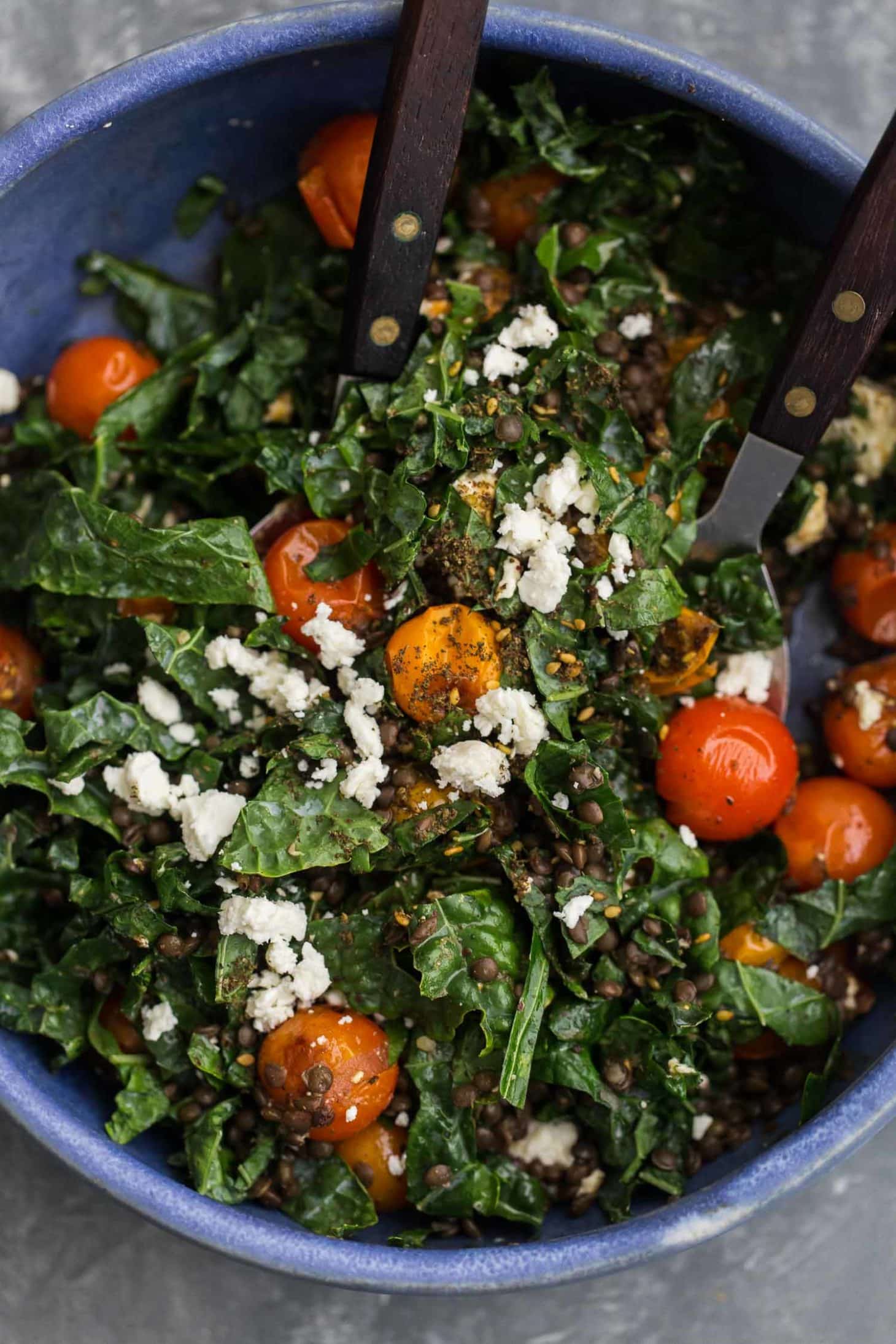 Za’atar Roasted Tomato Salad with Black Lentils