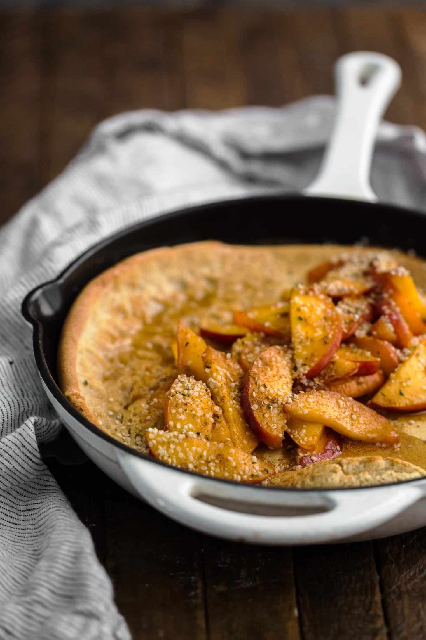 Multigrain Dutch Baby with Fresh Peaches