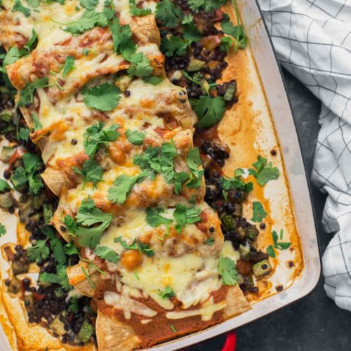 Black Lentil Enchiladas with Zucchini Naturally Ella