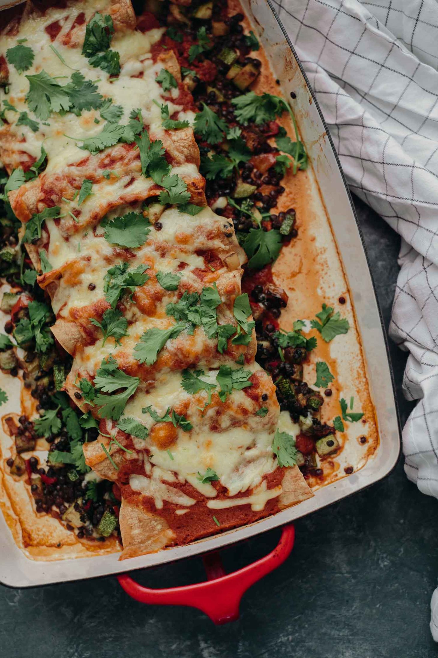 Black Lentil Enchiladas with Zucchini and Homemade Enchilada Sauce | Naturally Ella