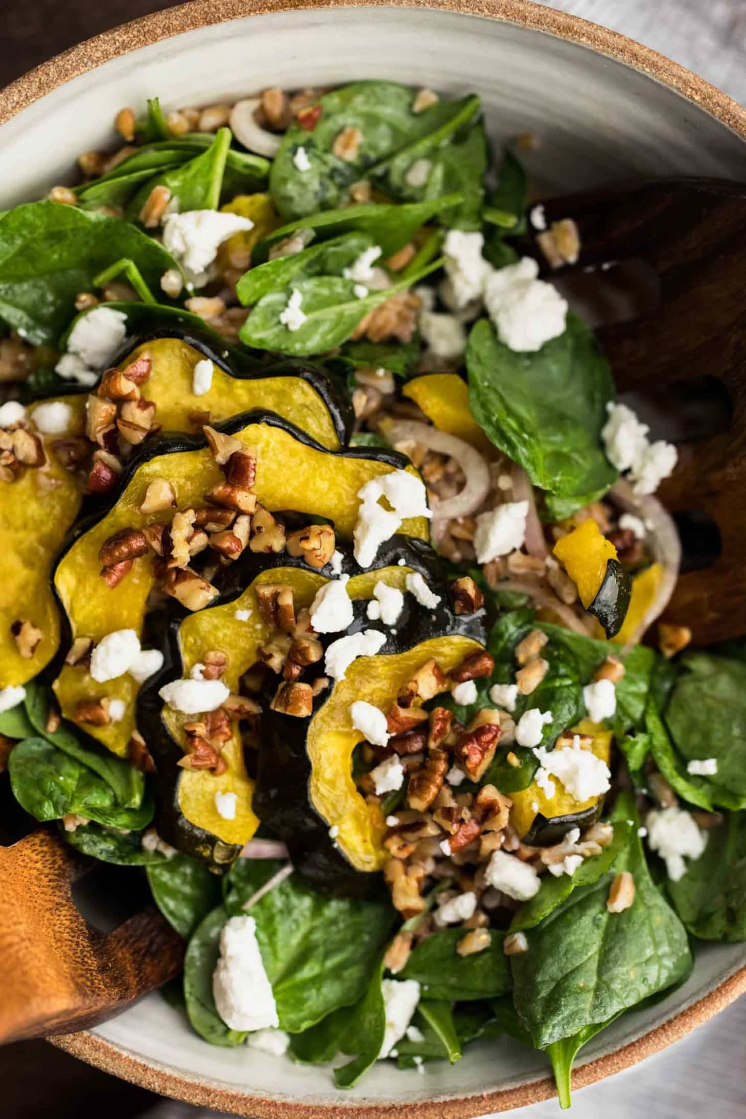 Roasted Acorn Squash Salad with Pecan Vinaigrette | Naturally Ella