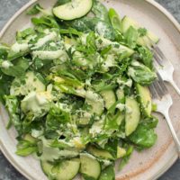 Green Summer Salad with Herby Hemp Dressing