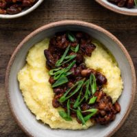 Smoky Beans and Polenta using Jacob's Cattle Beans