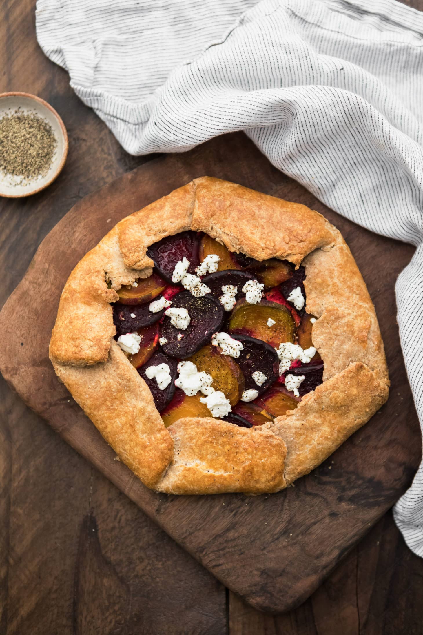 Roasted Beet Galette with Ricotta and Goat Cheese | Naturally Ella