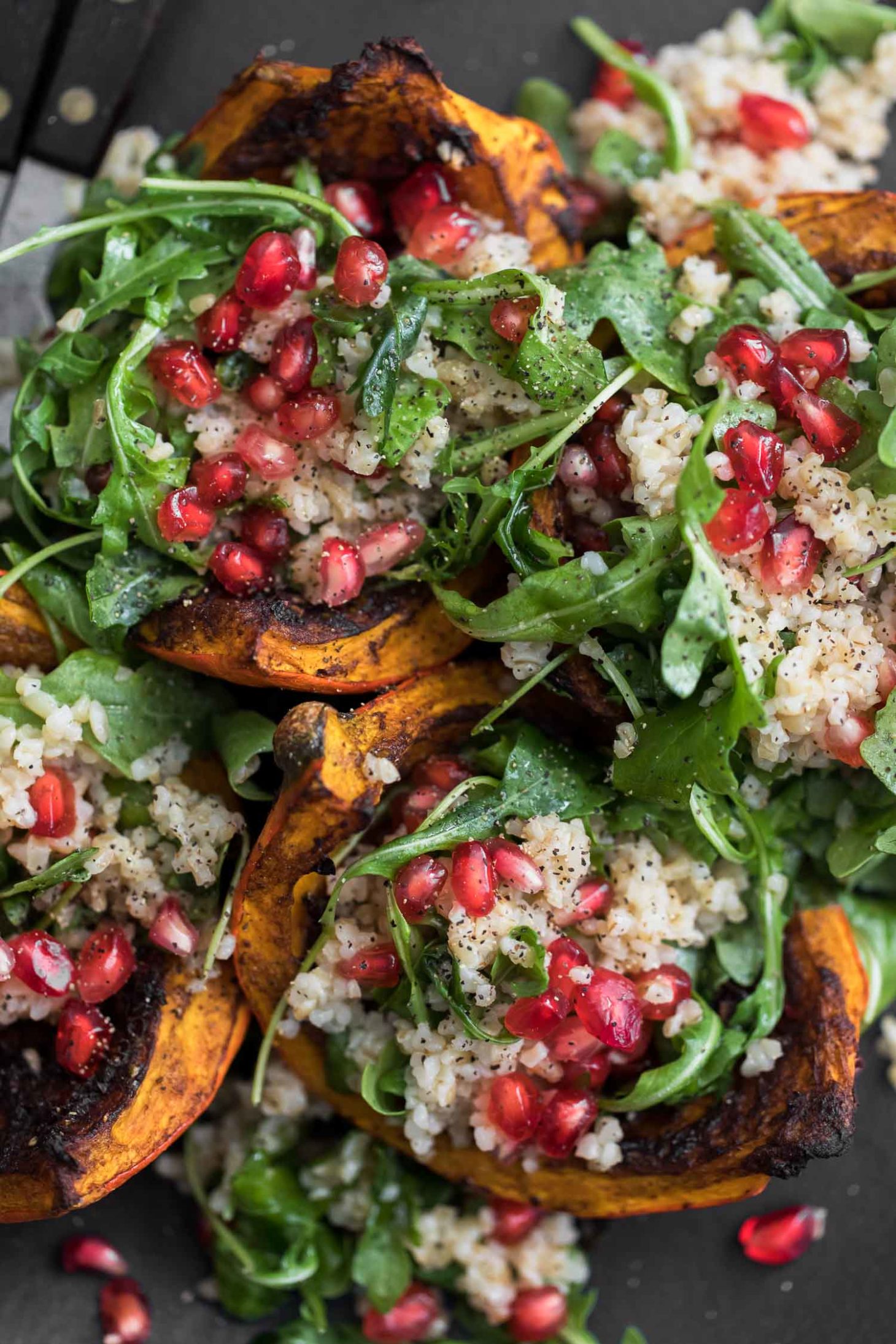 Jerk Roasted Kuri Squash with Bulgur Salad