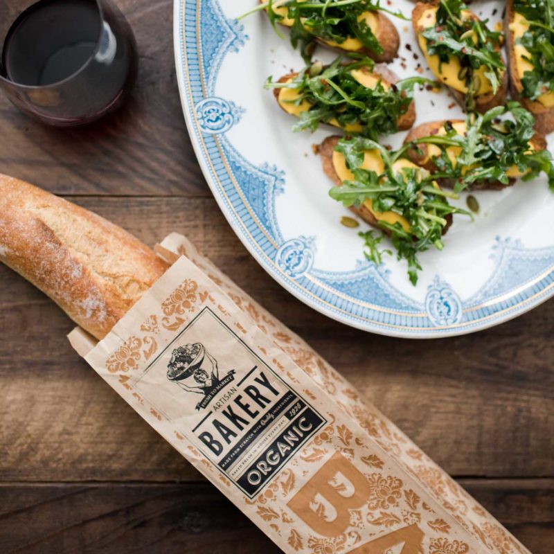 Pumpkin Ricotta Crostini with Arugula with Nugget Market | Naturally Ella