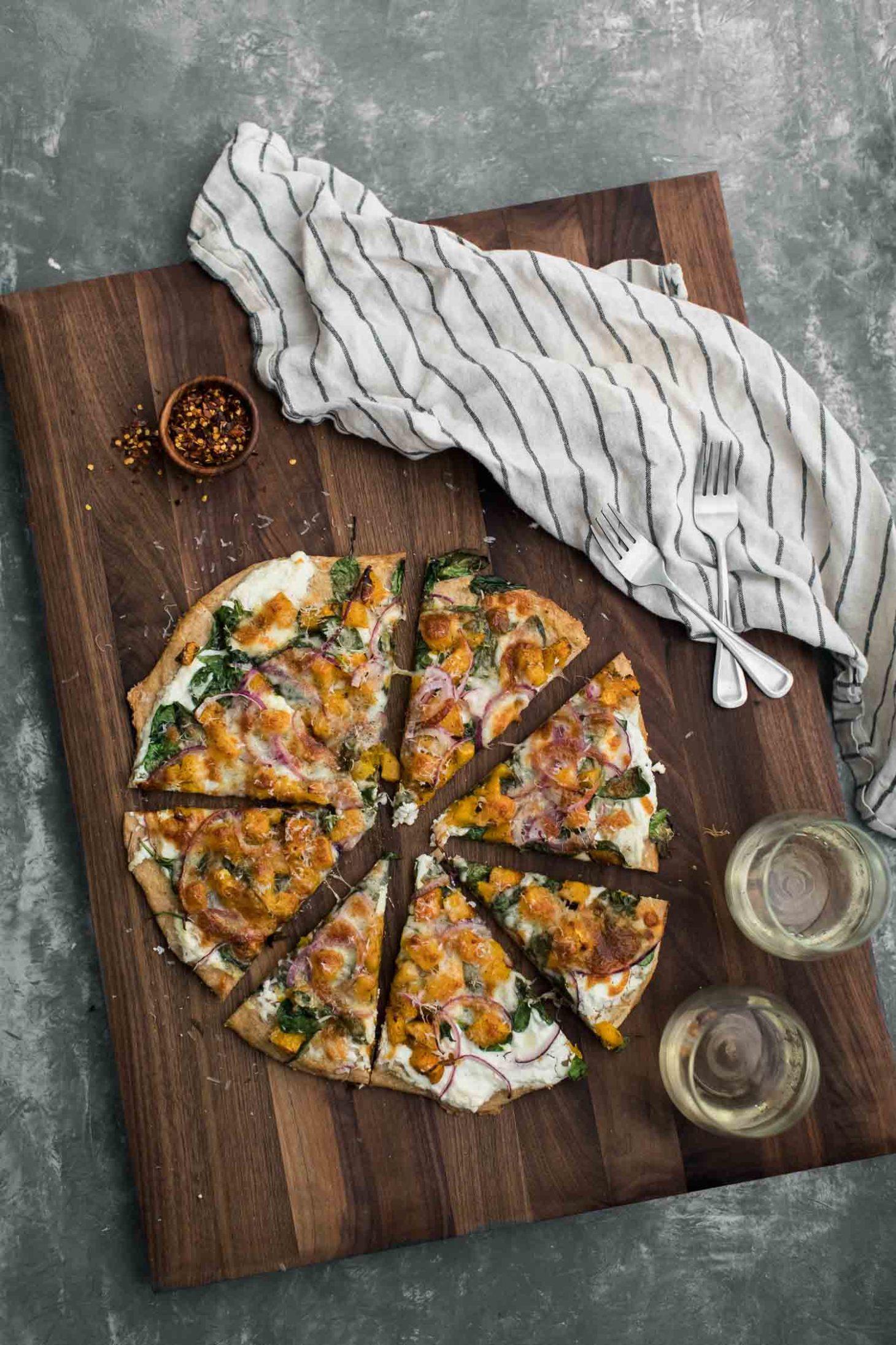 Ricotta Butternut Squash Pizza with Spinach