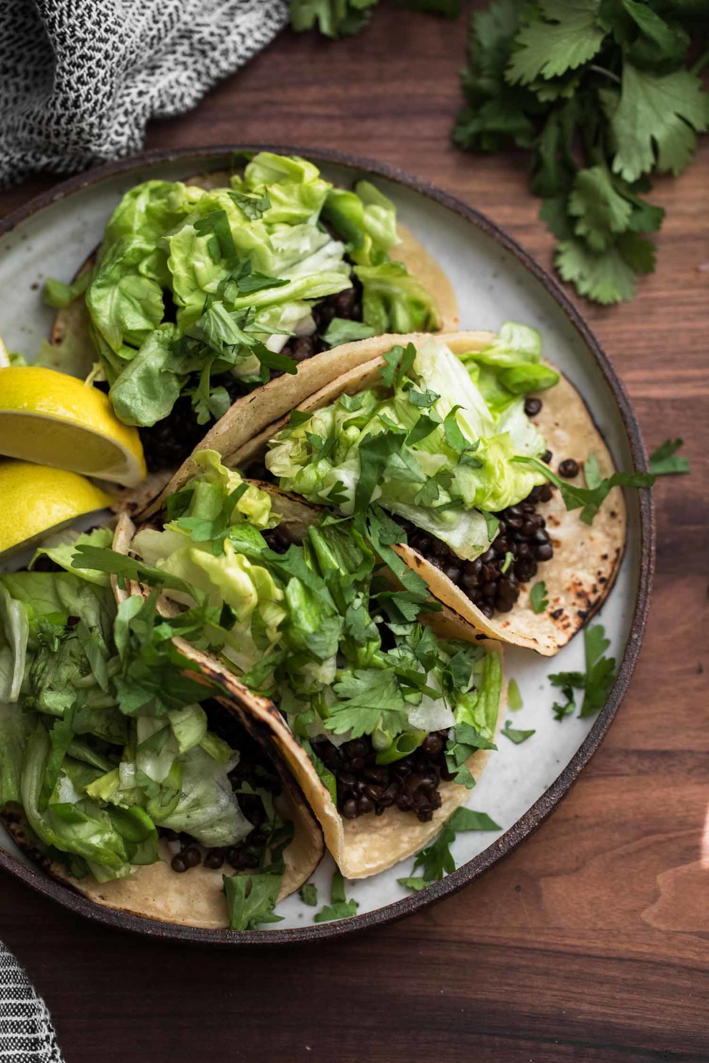 Chipotle Lentil Tacos with Lettuce