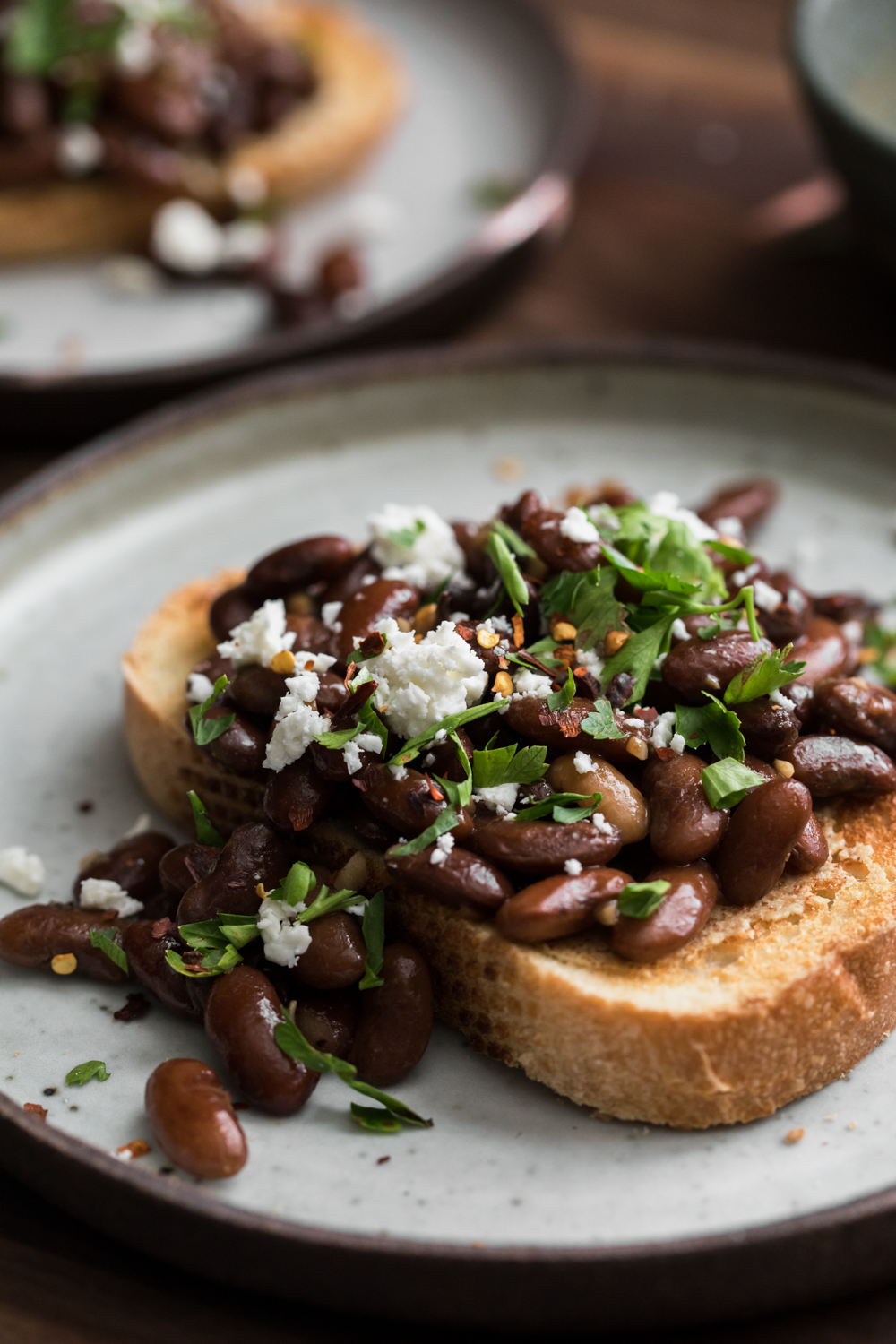 Garlicky Pinto Bean Toast with Brown Mustard | Naturally Ella