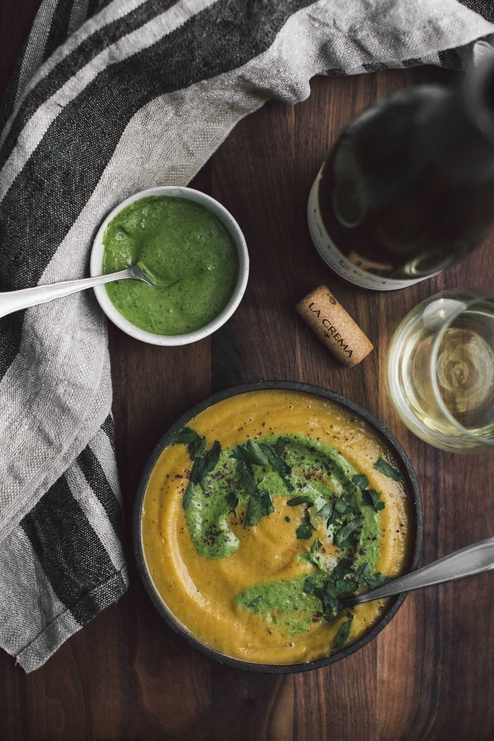 Sumac Acorn Squash Soup with Parsley Sauce | Naturally Ella