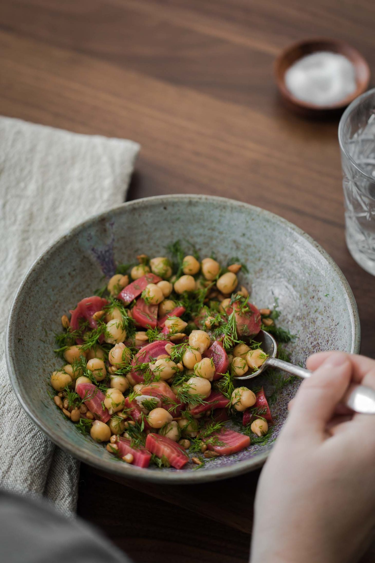 Dill Beet Chickpea Salad with Sunflower Seeds | Naturally Ella