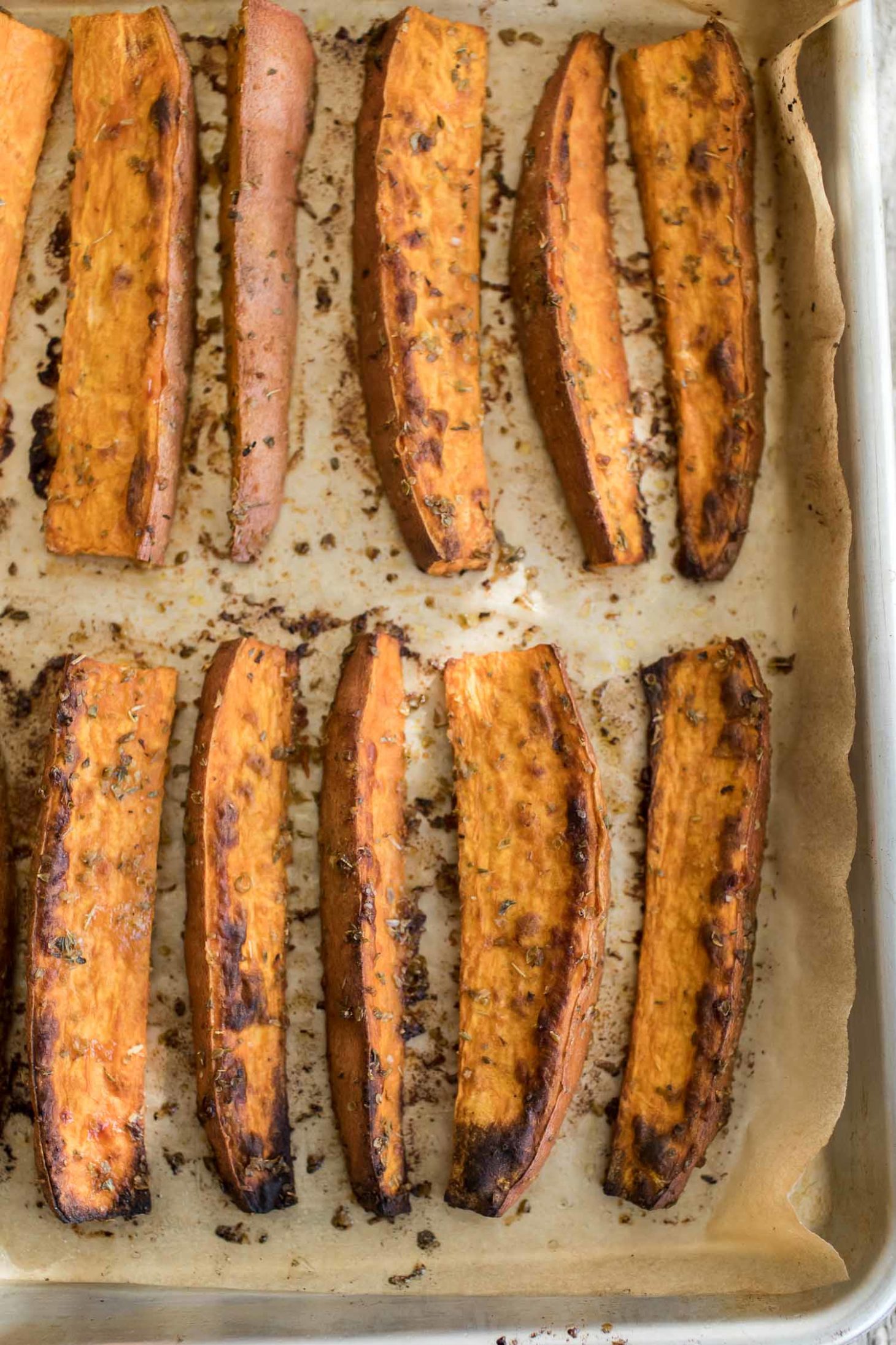 Spiced Sweet Potato Wedges with Chive Cream | Naturally Ella