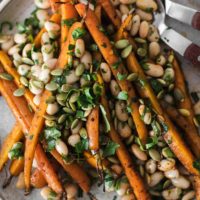 Harissa Roasted Carrots with White Beans | Naturally Ella