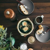 Kale Baked Eggs with Dukkah with Toast | Naturally Ella