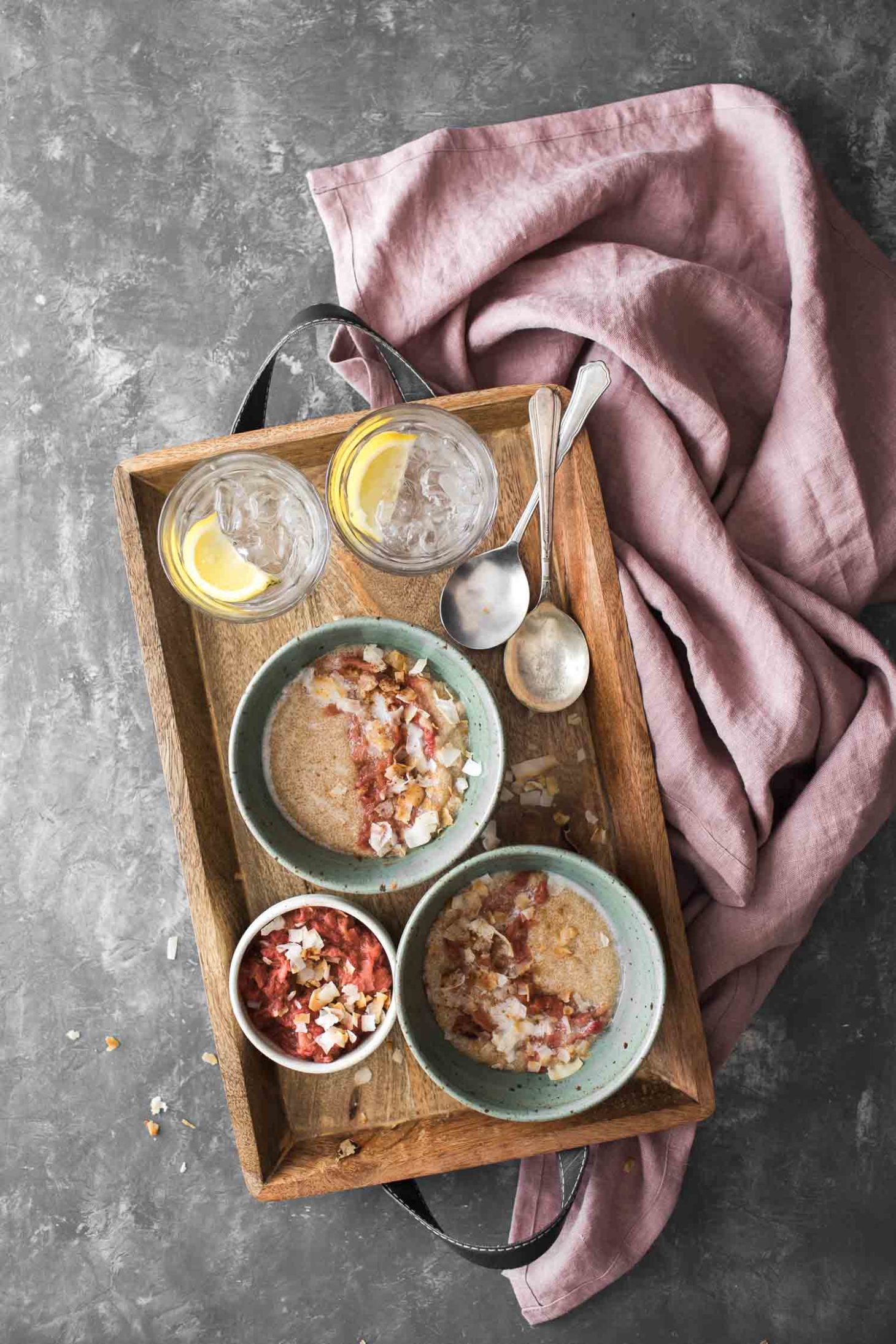 Rhubarb Amaranth Porridge with Coconut | Naturally Ella