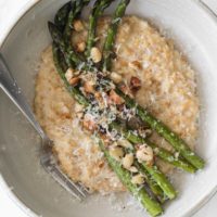 Einkorn Risotto with Roasted Asparagus