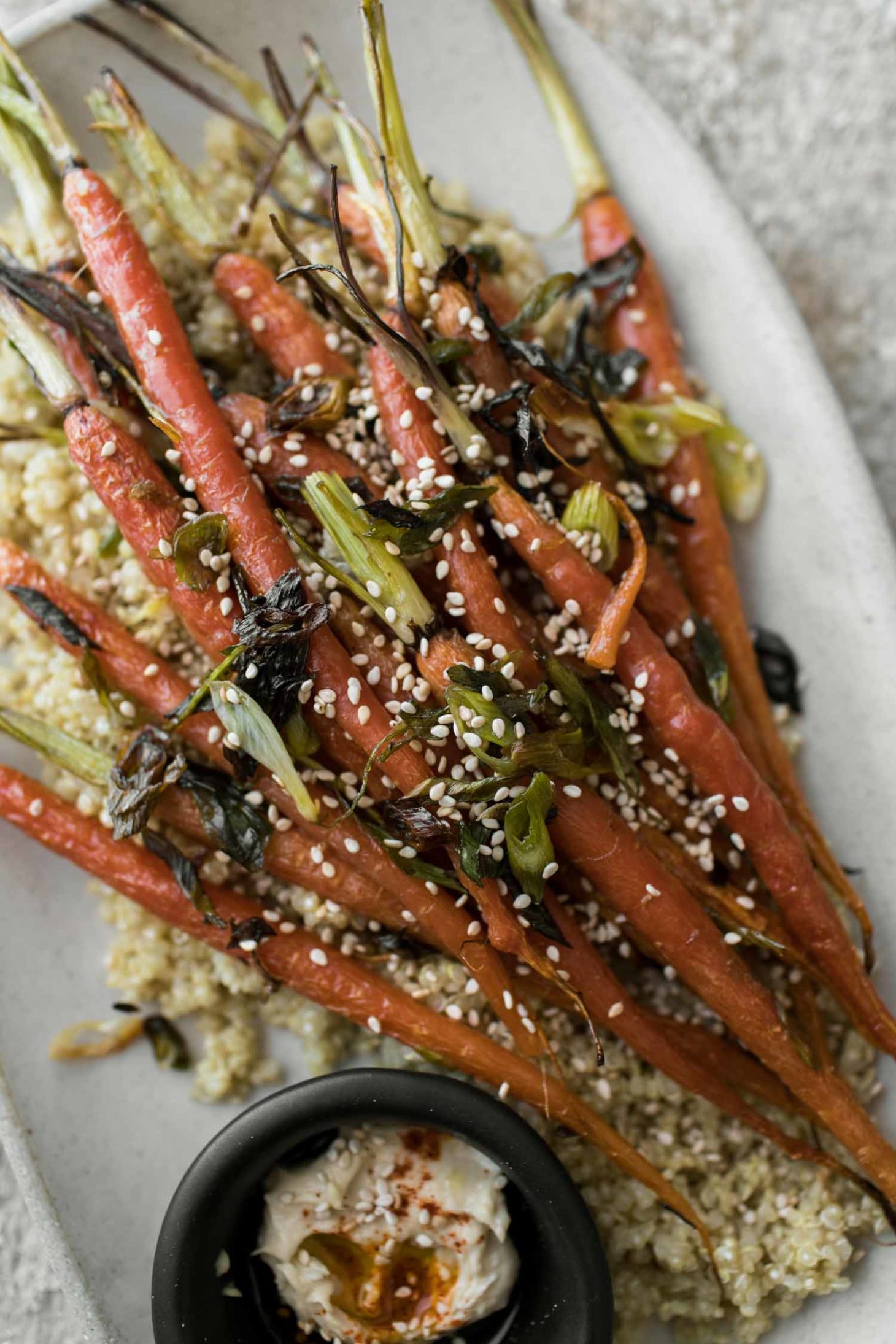 Scallion Roasted Carrots with Quinoa | Naturally Ella