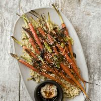 Scallion Roasted Carrots with Quinoa and Hummus | Naturally Ella