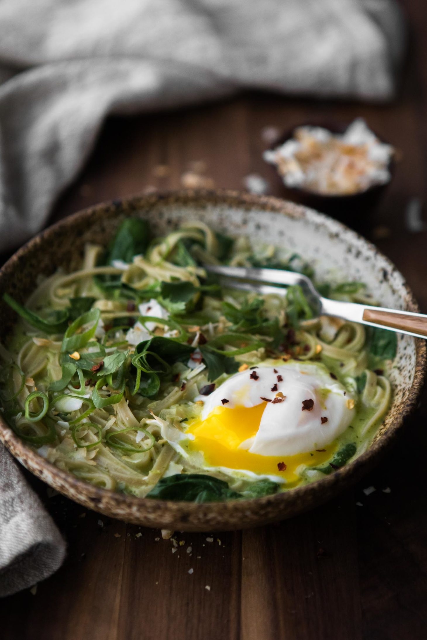 Green Curry Noodle Bowl with Poached Egg | Naturally Ella
