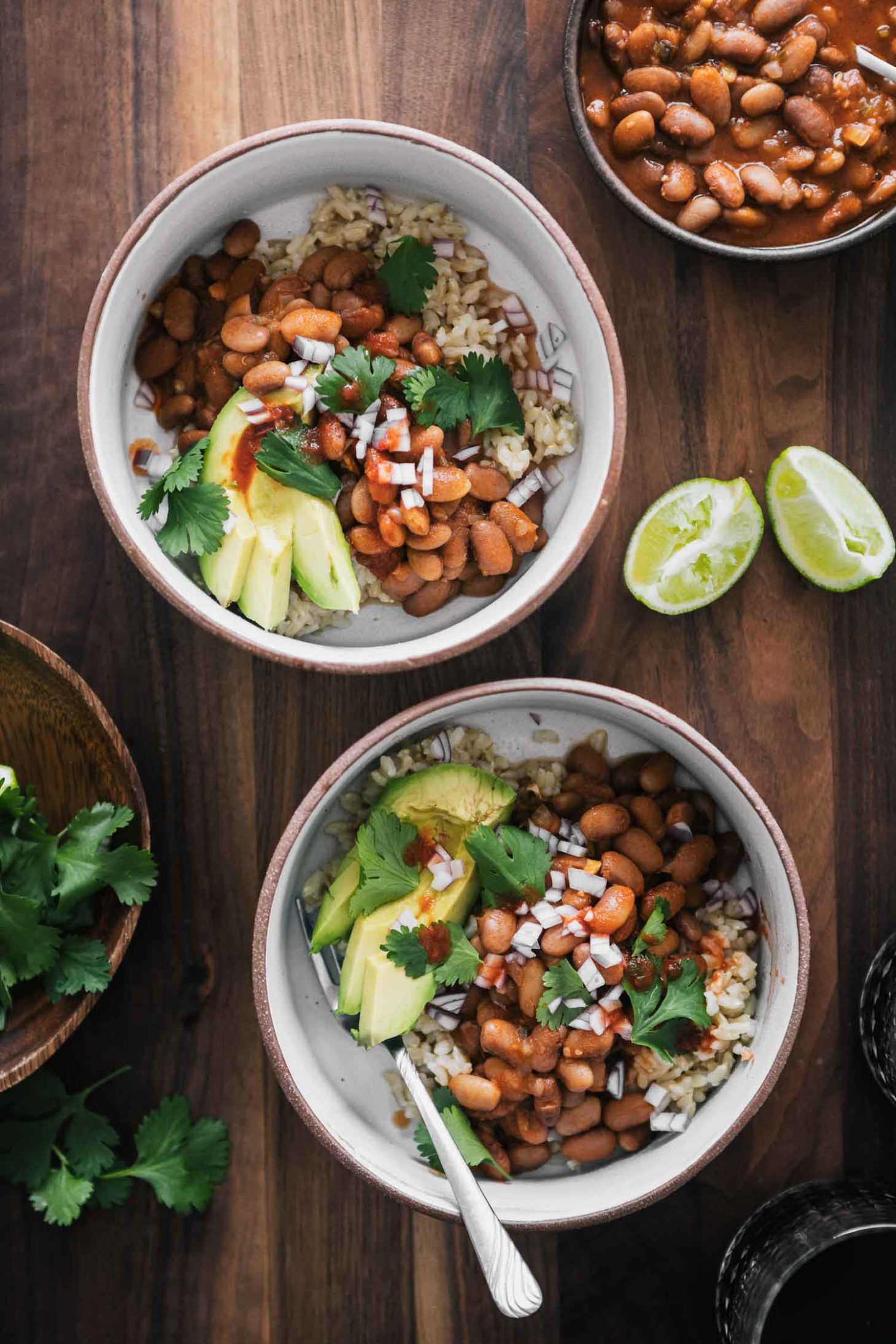 Spiced Pinto Bean Bowls with Avocado and Hot Sauce | Naturally Ella