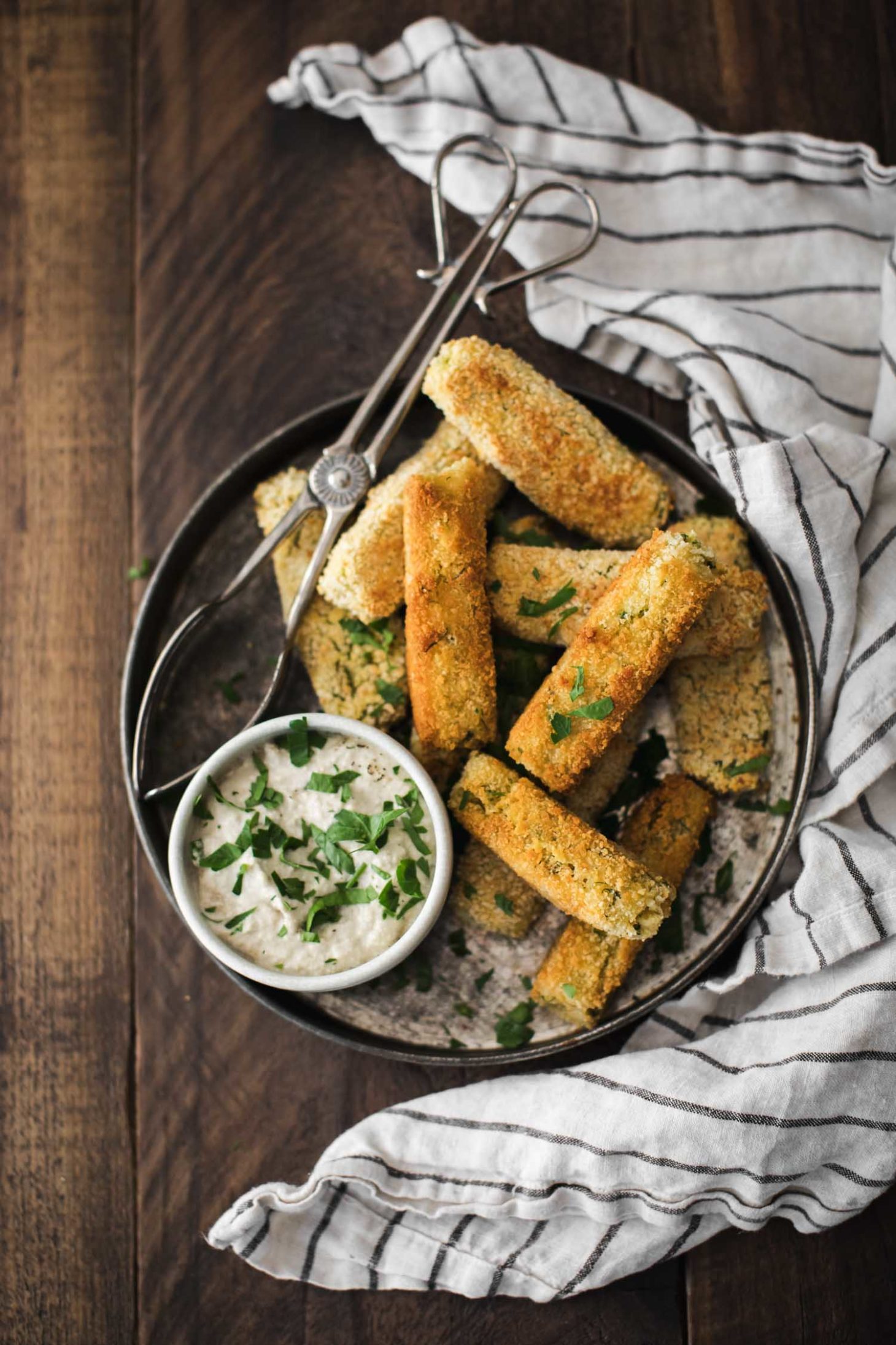 Potato Chickpea Croquettes with Garlicky Sunflower Dip | Naturally Ella