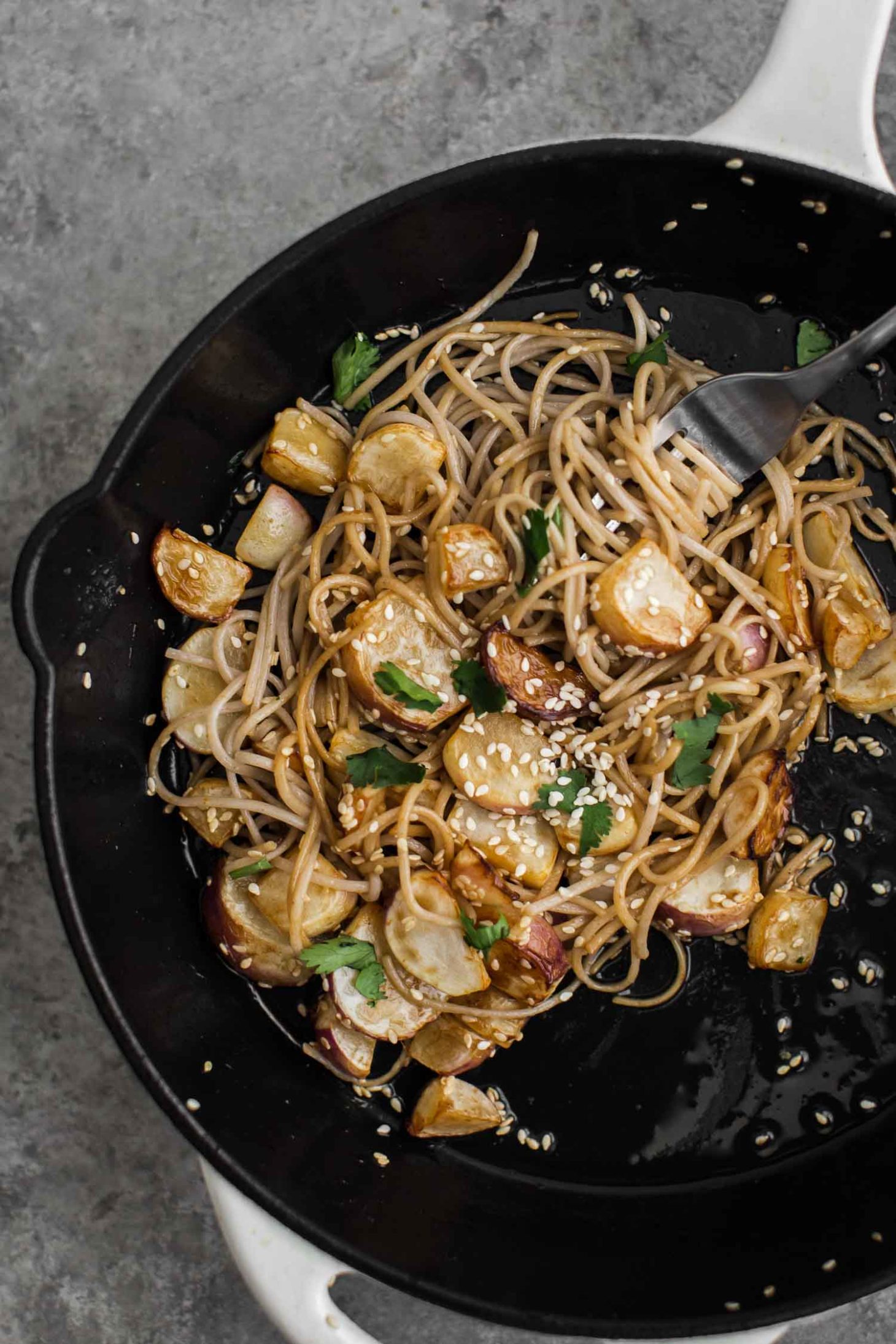 Sesame Turnips with Soba Noodles