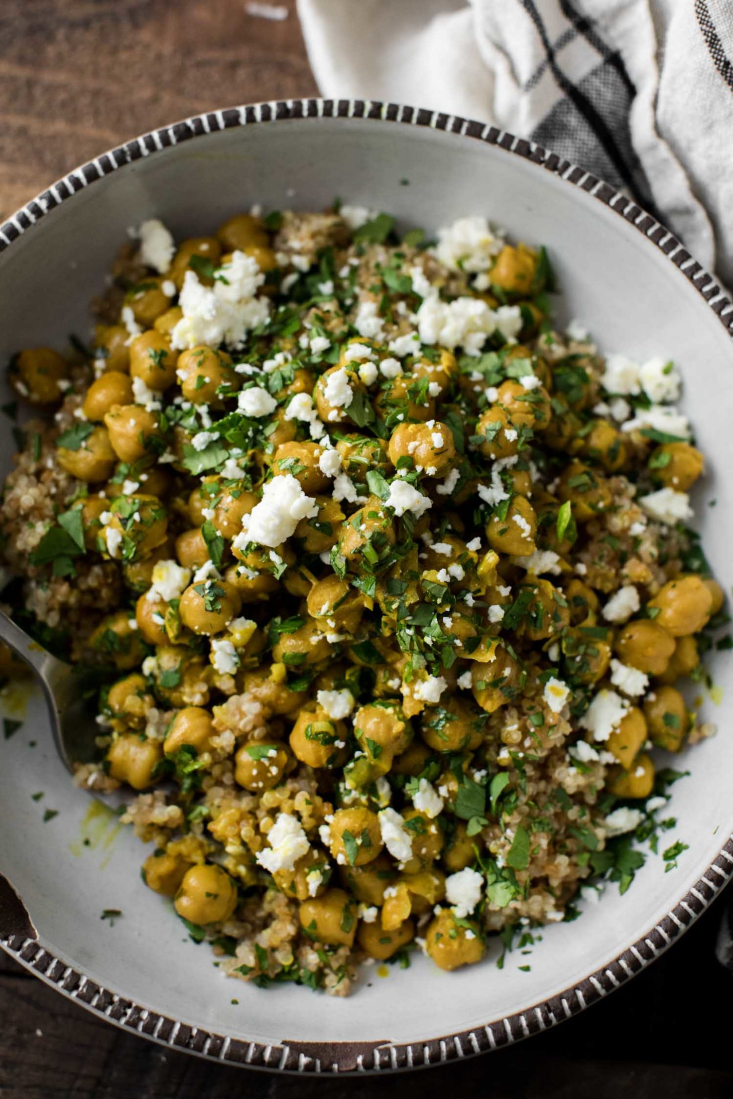 Curried Chickpea Bowls with Quinoa and Feta