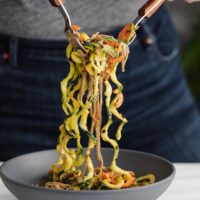 Carrot and Zucchini Soba Bowl with Tahini Sauce