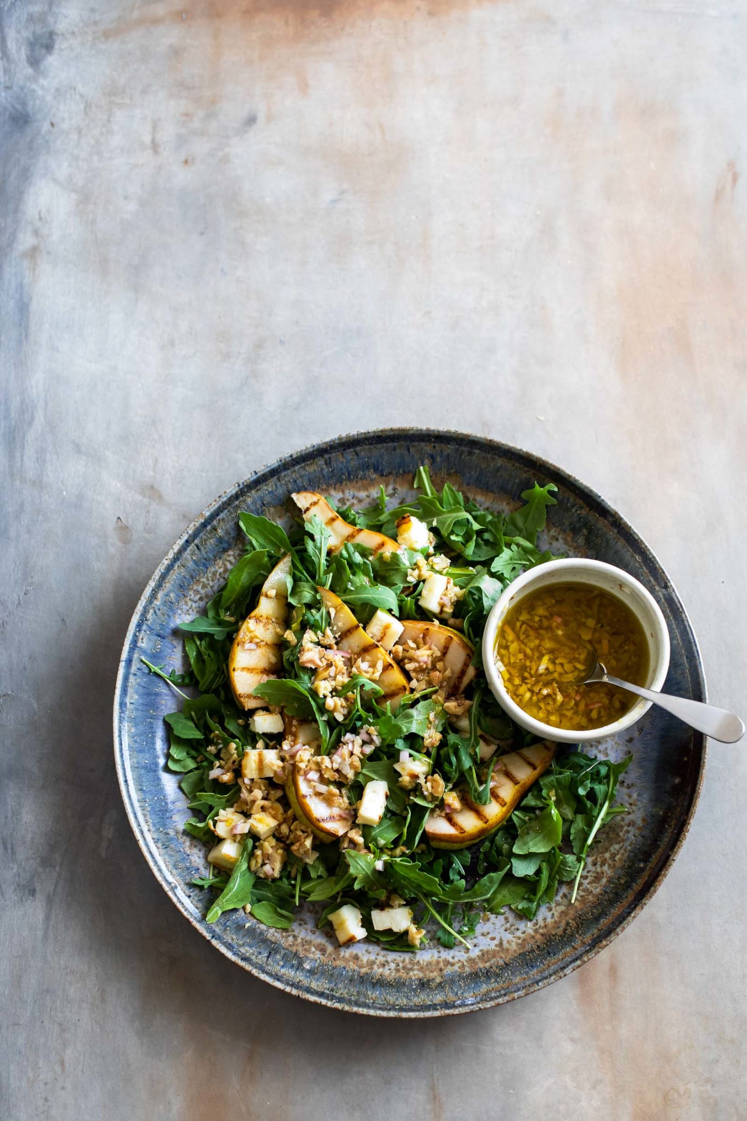 Grilled Pear Halloumi Salad