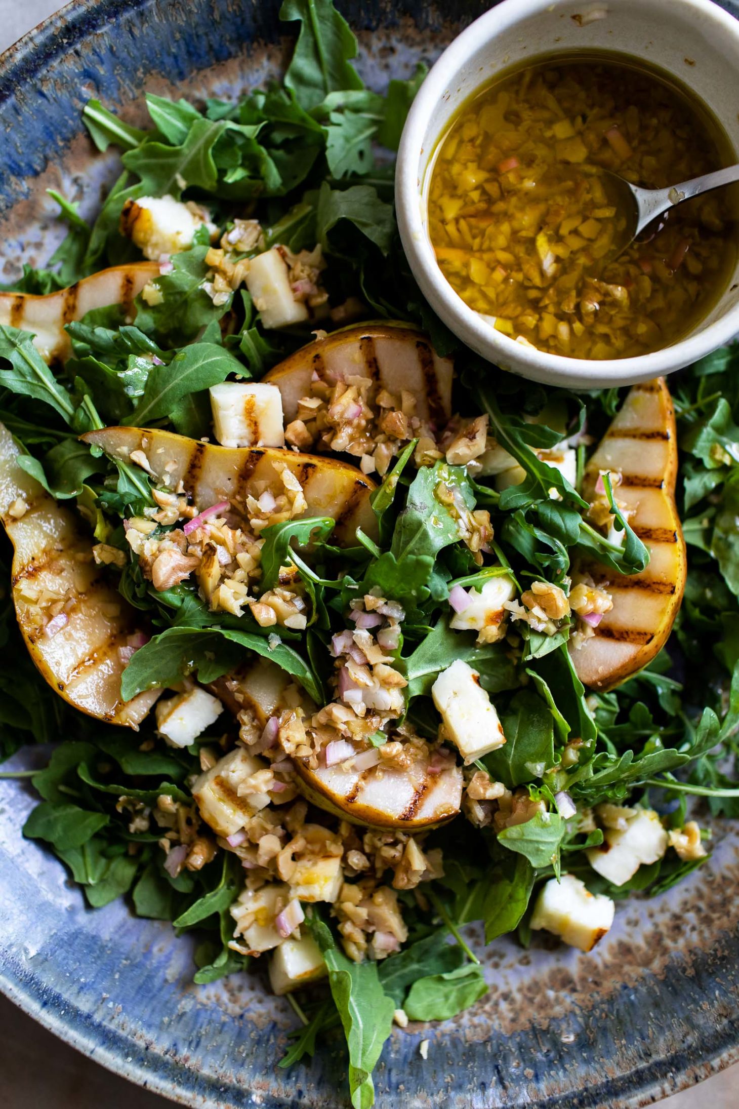 Grilled Pear Halloumi Salad