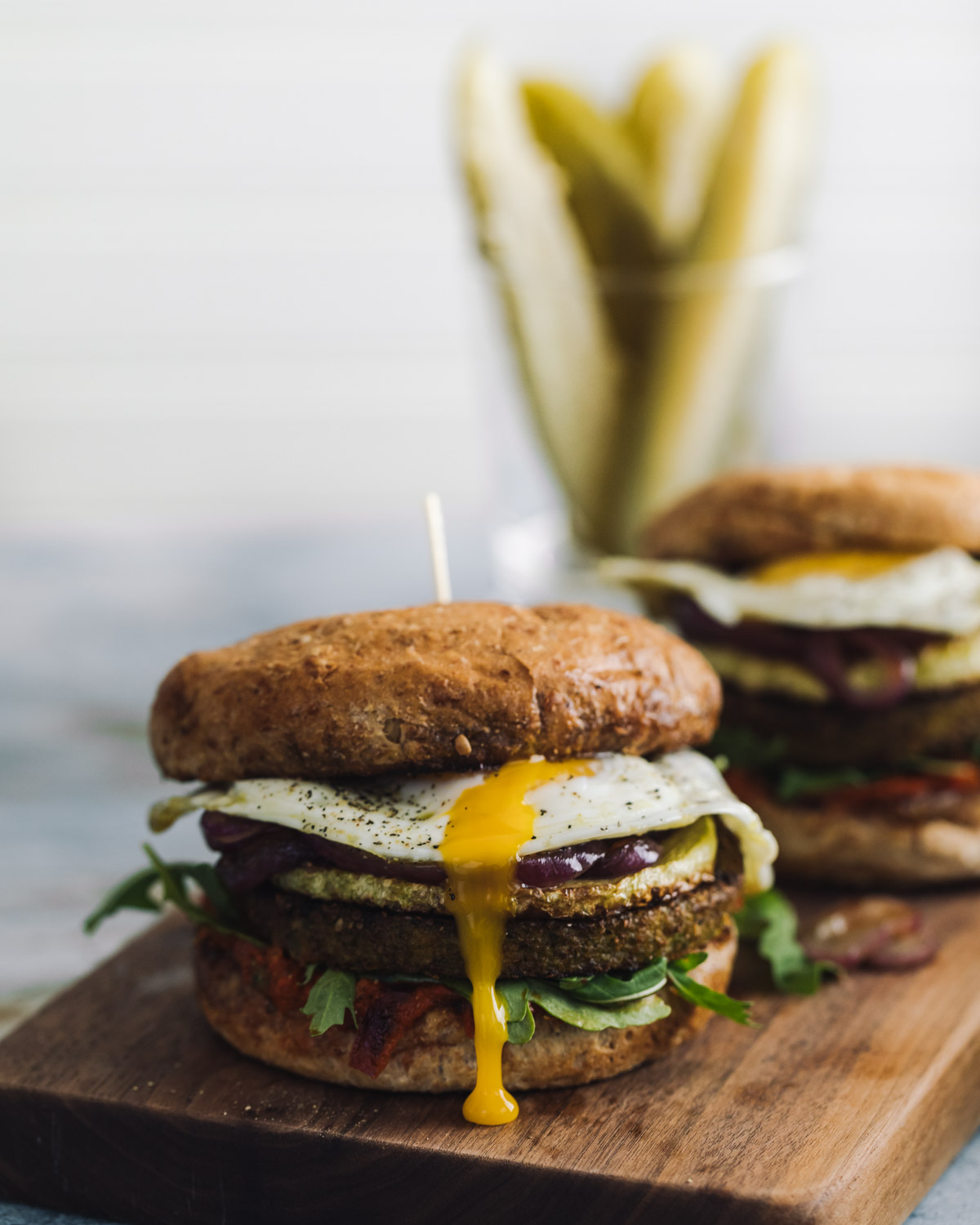 Summer Loaded Veg Burger with Fried Egg