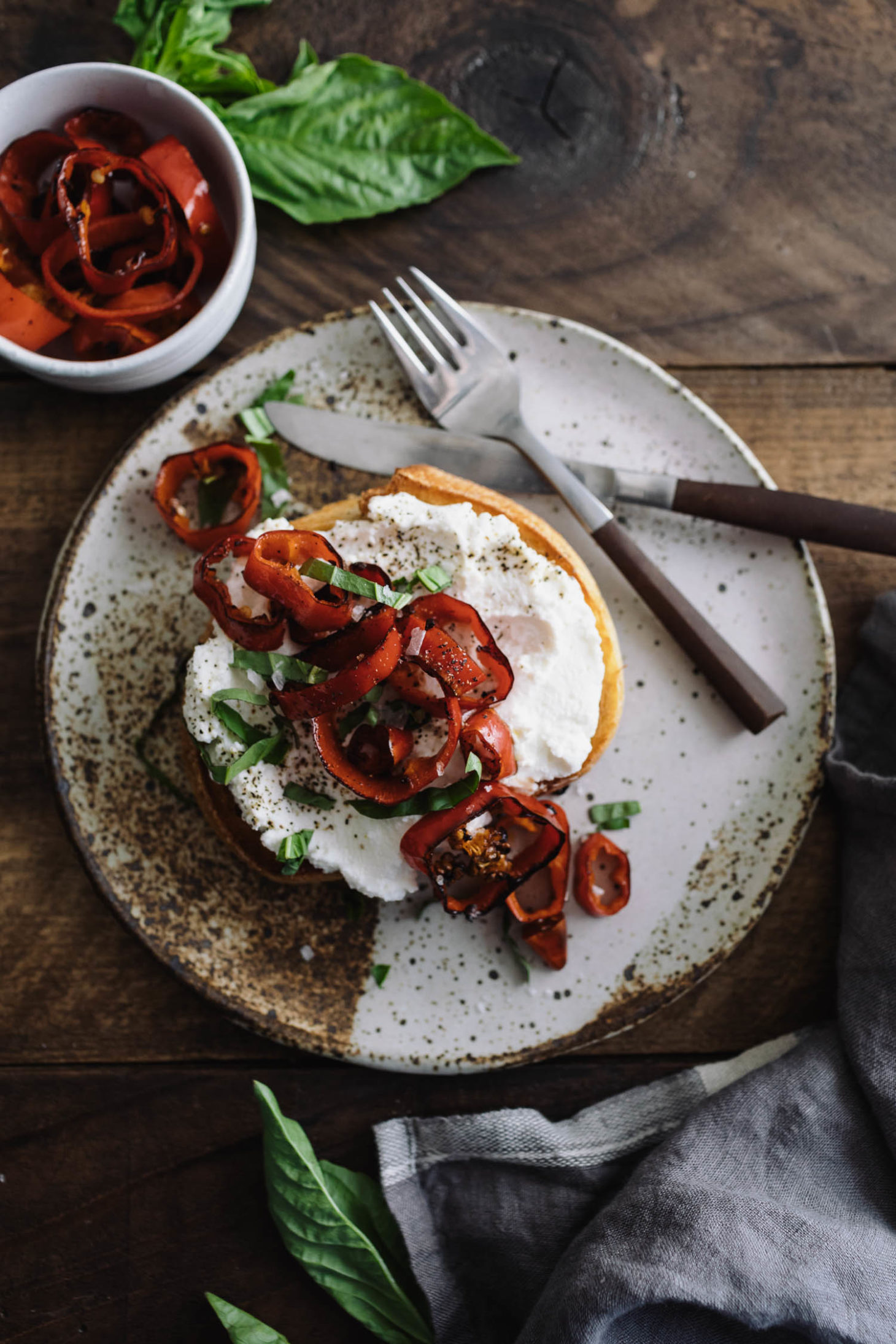 Ricotta Toast with Butter-Fried Peppers