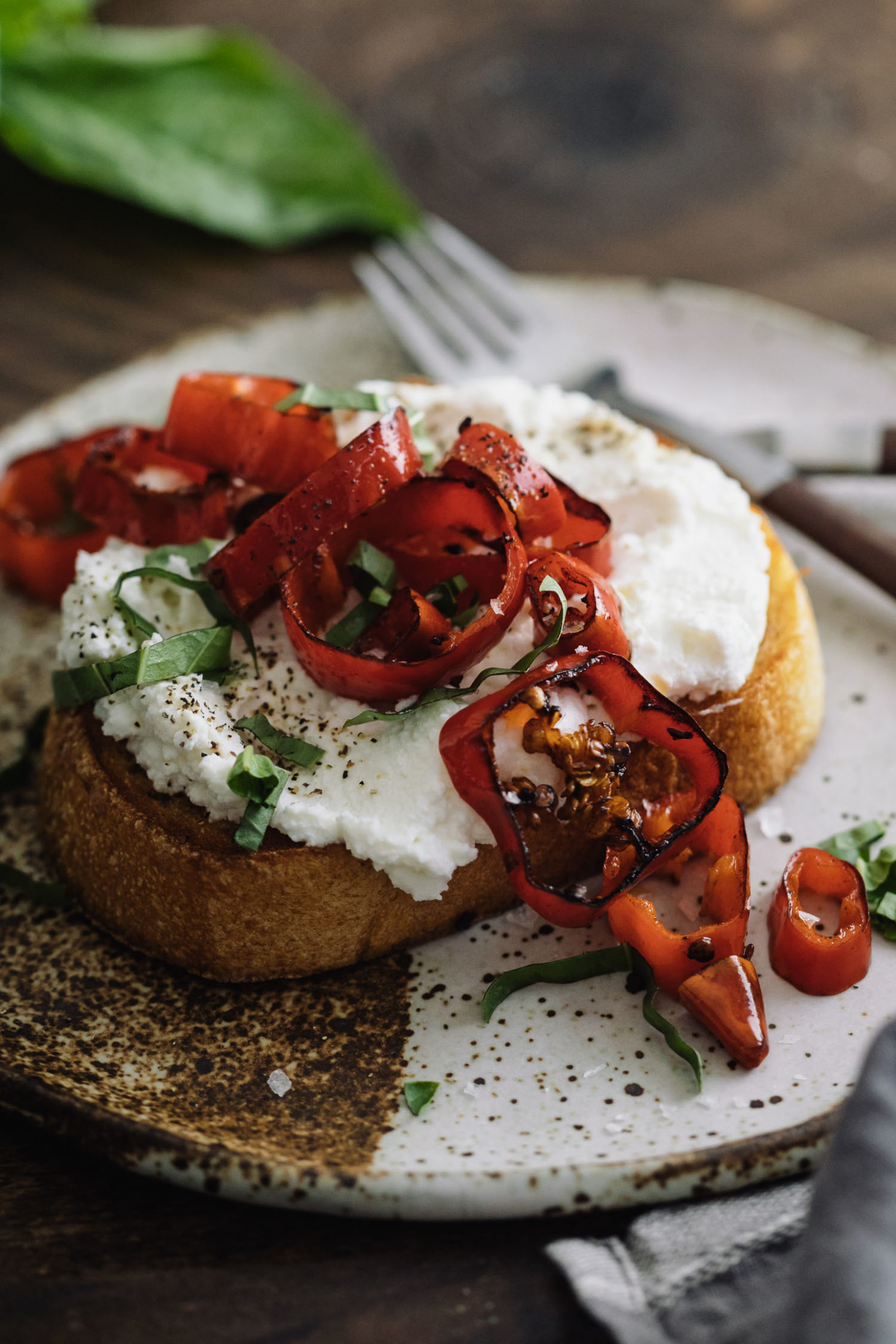 Ricotta Toast with Butter-Fried Peppers