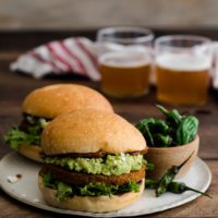 Vegetable Burger with Curried Ketchup and Avocado