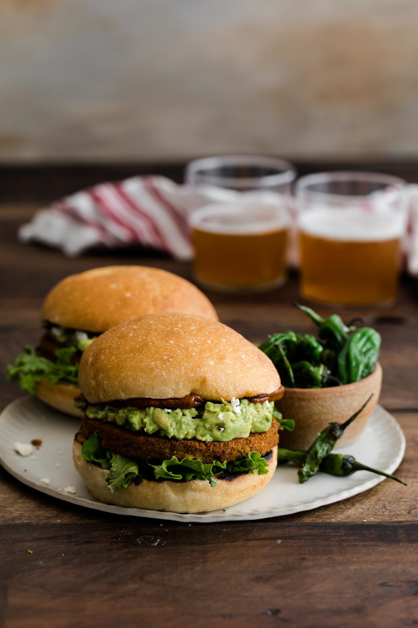 Vegetable Burger with Curried Ketchup and Avocado