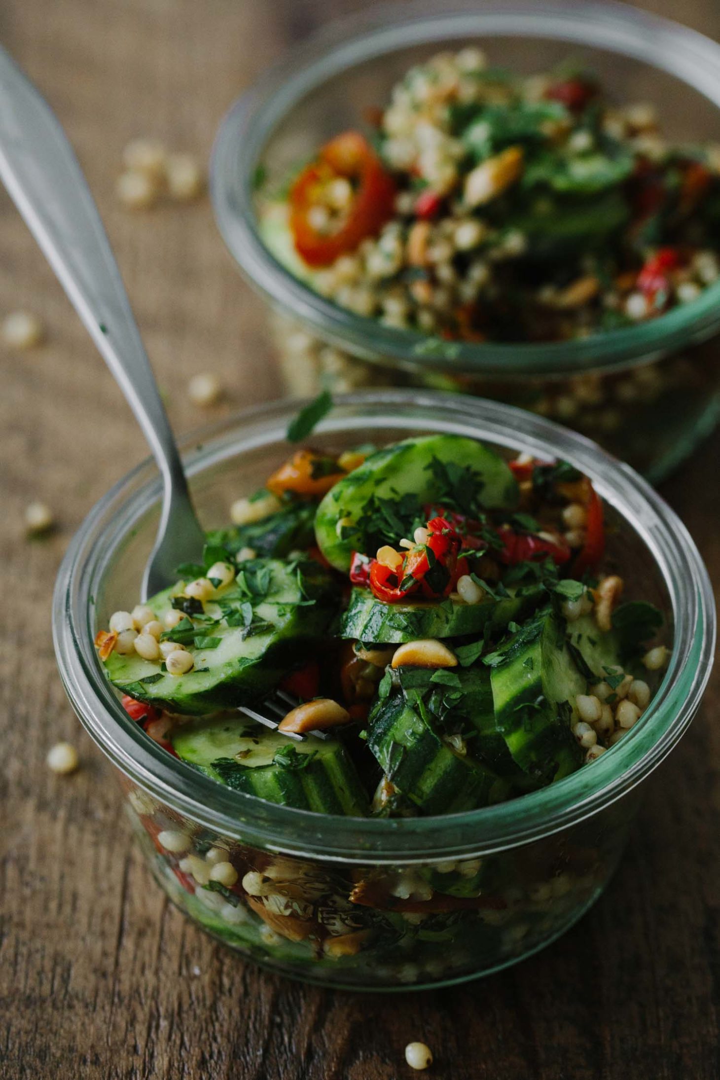 Cucumber Sorghum Salad | Naturally Ella