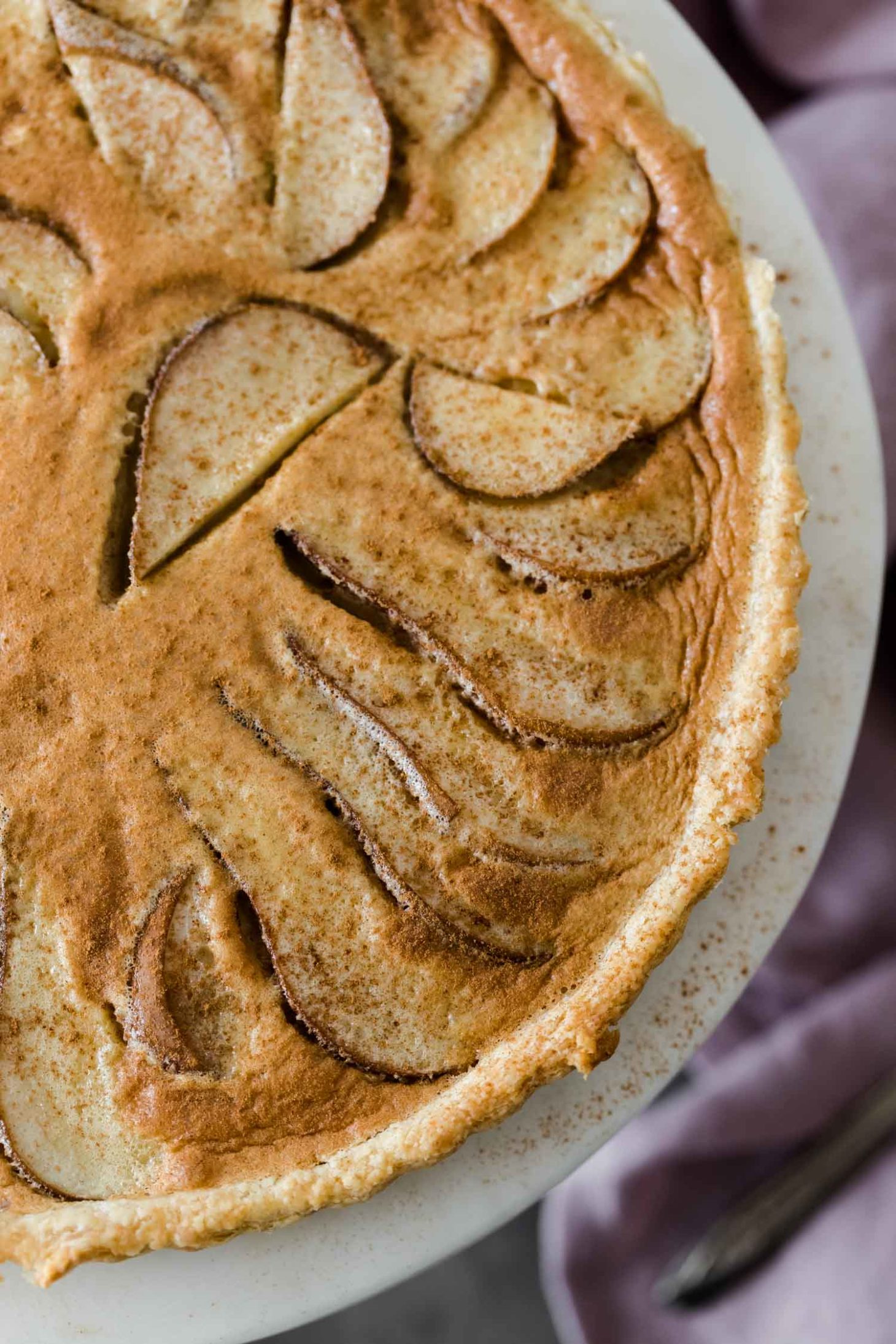 Pear Custard Tart with Cinnamon