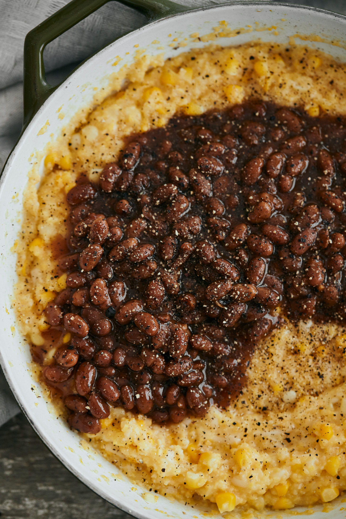 Sweet Corn Polenta with Baked Beans