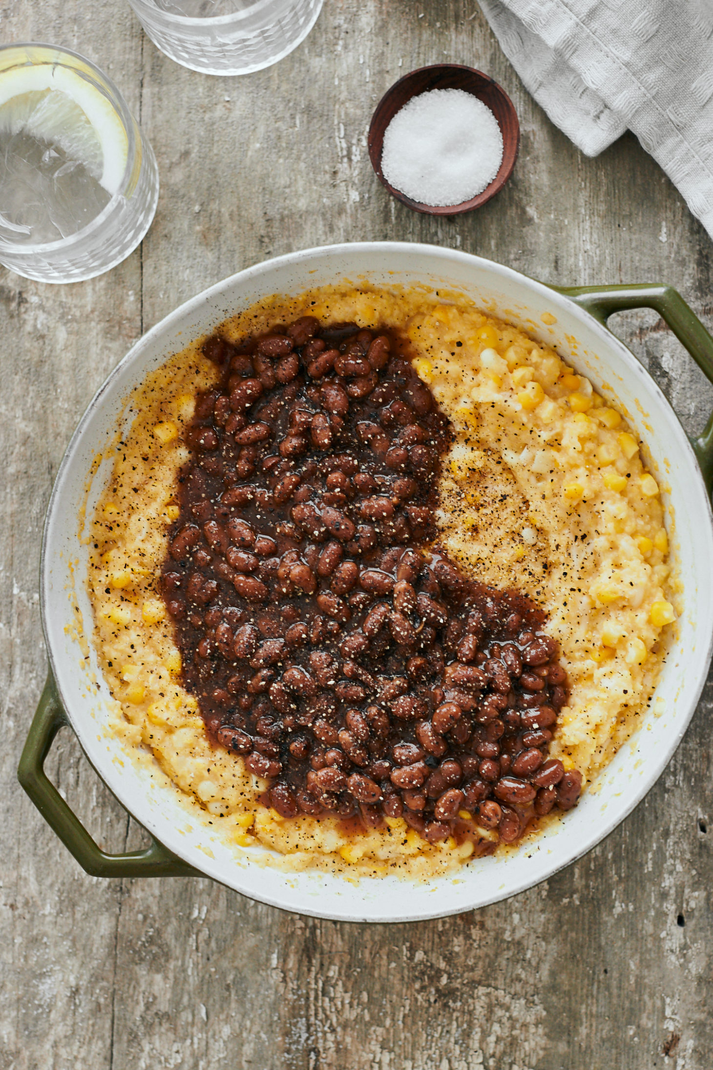 Sweet Corn Polenta with Baked Beans