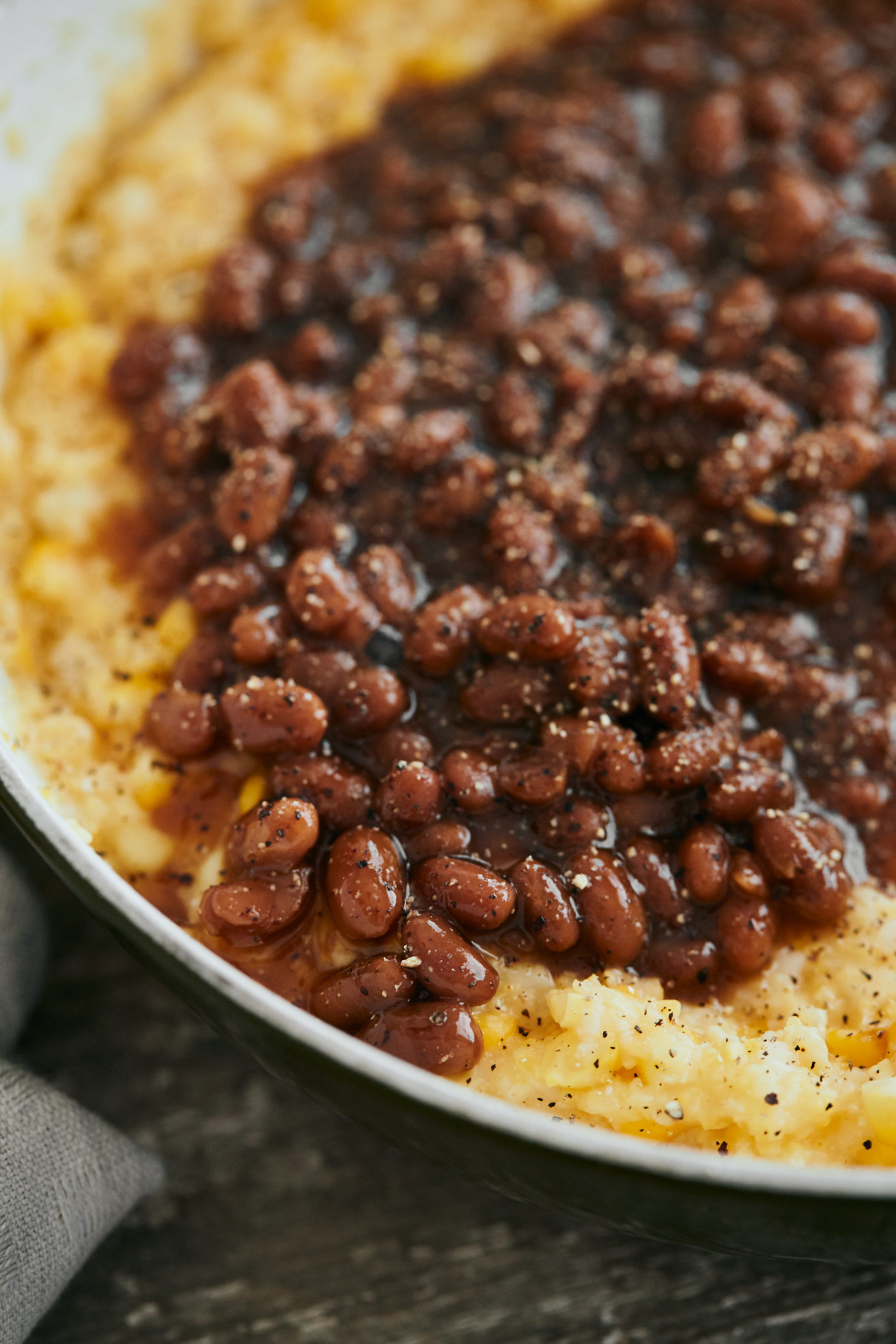 Sweet Corn Polenta with Baked Beans
