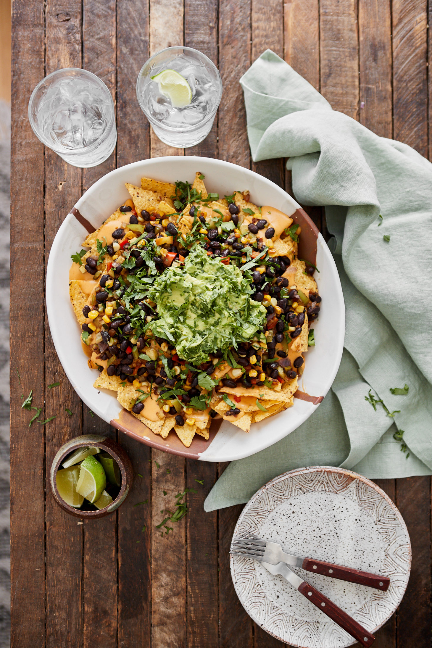 Summer Veg Nachos with Black Beans