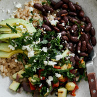 Grilled Summer Veg Bowl with Kidney Beans